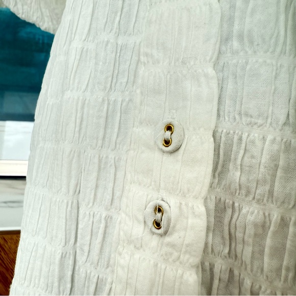 Sovere Australian brand Cotton Puffed Sleeve Off White Tiered Summer Dress - Picture 4 of 16